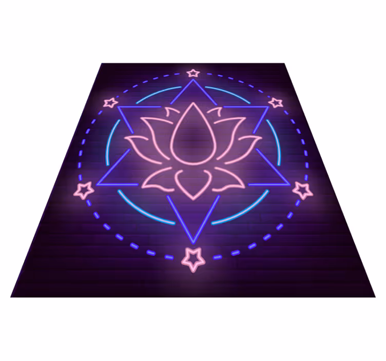 Lotus brick wall light floral rug - TenStickers