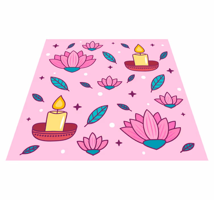 Lotus Blossom Ambience flower vinyl rug - TenStickers
