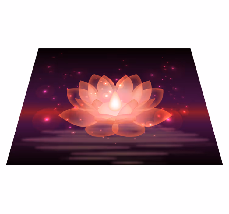 Lotus sparkle floral vinyl rug - TenStickers