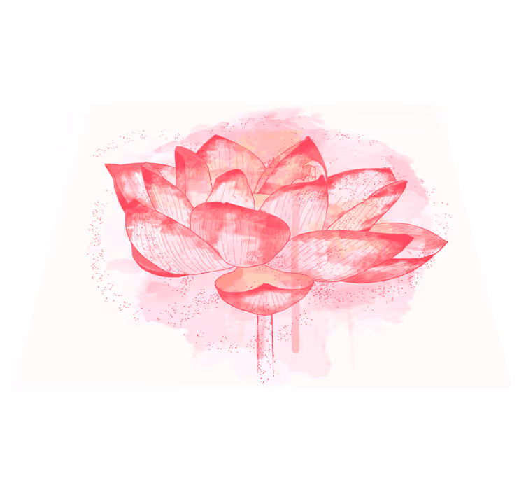 Watercolor Lotus flower vinyl rug - TenStickers