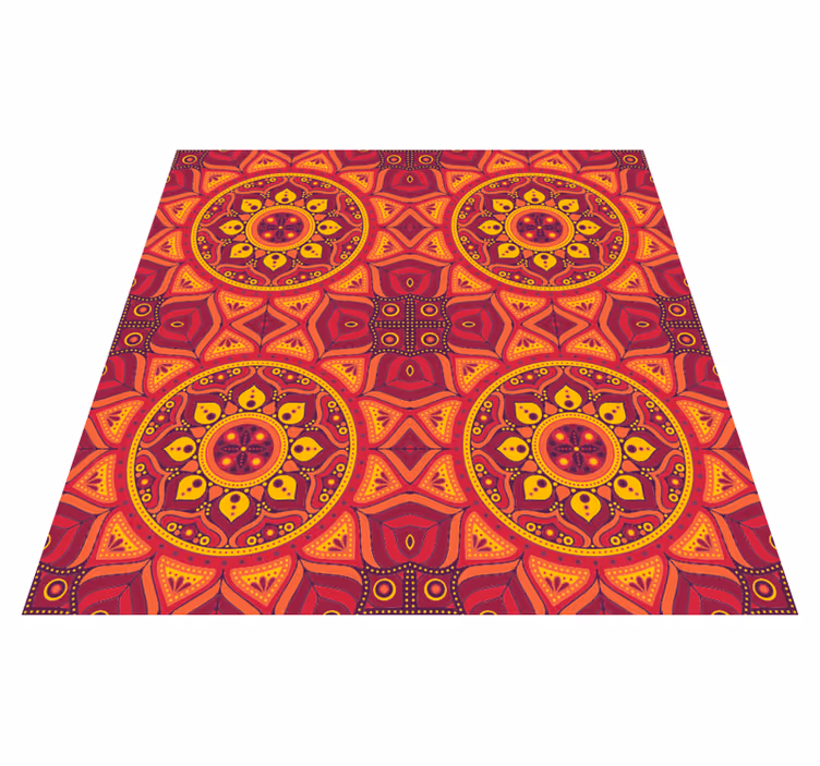 Bright colour mandala mandala vinyl rug - TenStickers