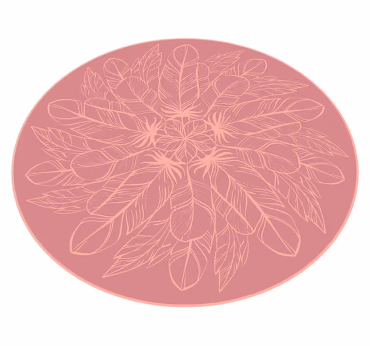 Botanical Symmetry flower vinyl rug - TenStickers