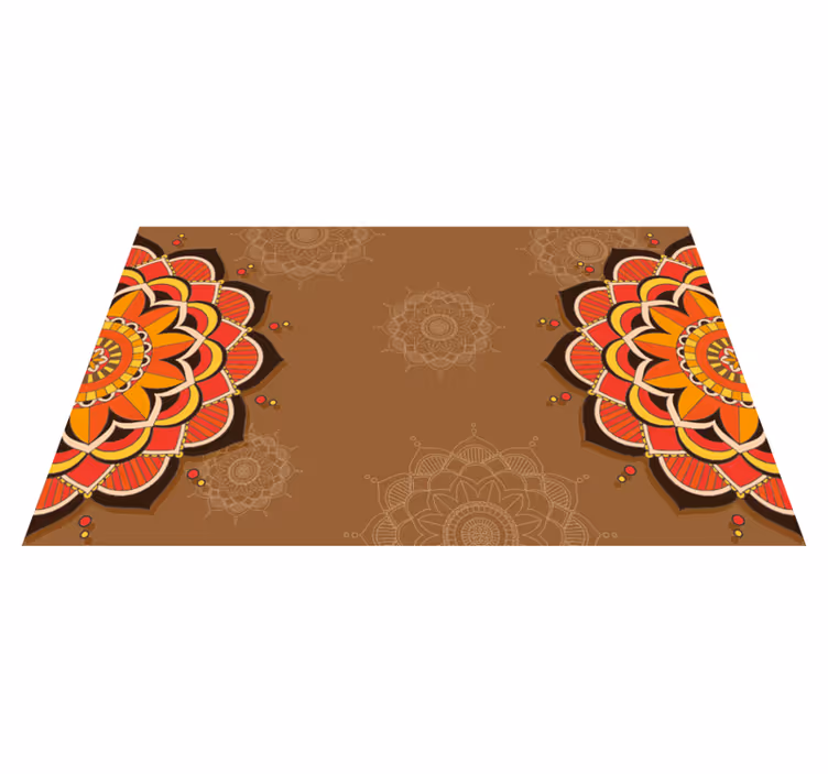Autumnal Half mandalas mandala vinyl rug - TenStickers
