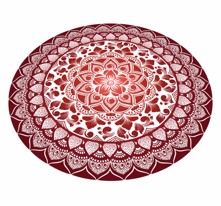 Circular oriental lace mandala vinyl rug - TenStickers