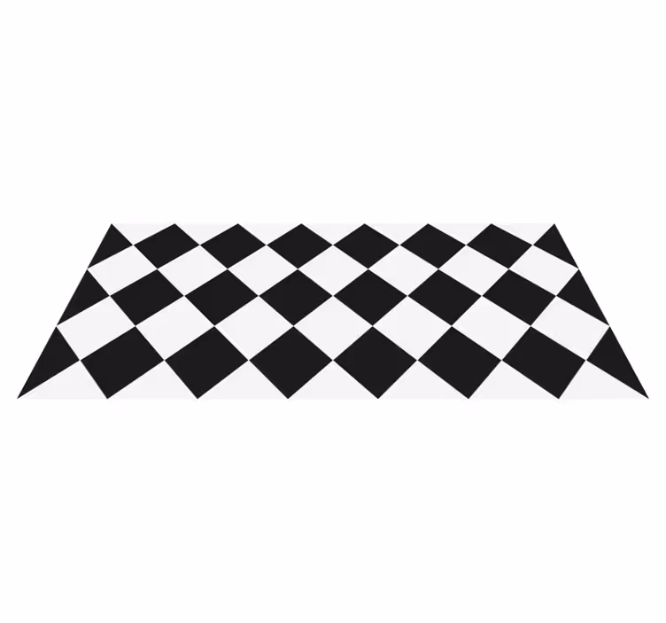 Black and white rhombuses tile carpet - TenStickers
