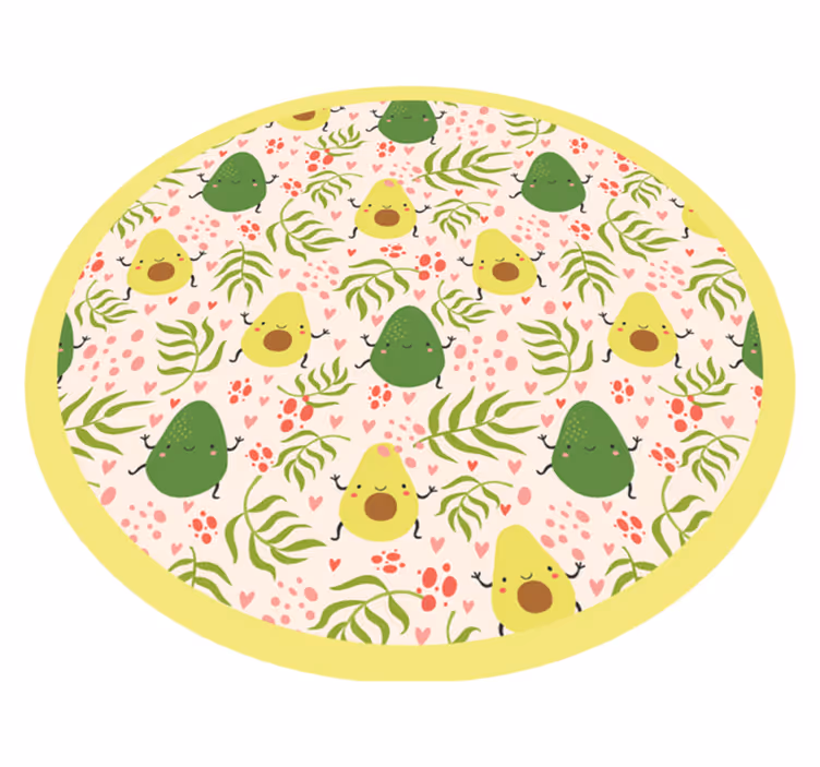 Avocado Fun Pattern vinyl rug - TenStickers