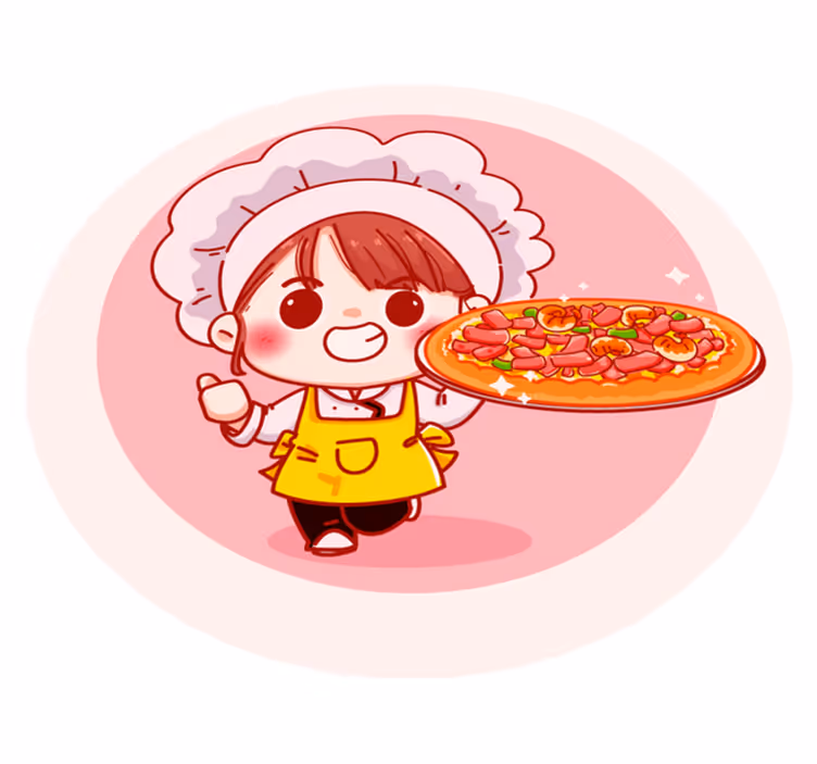 Cheerful Chef Illustration vinyl rug - TenStickers