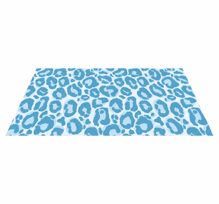 Blue leopard print animal print vinyl rug - TenStickers