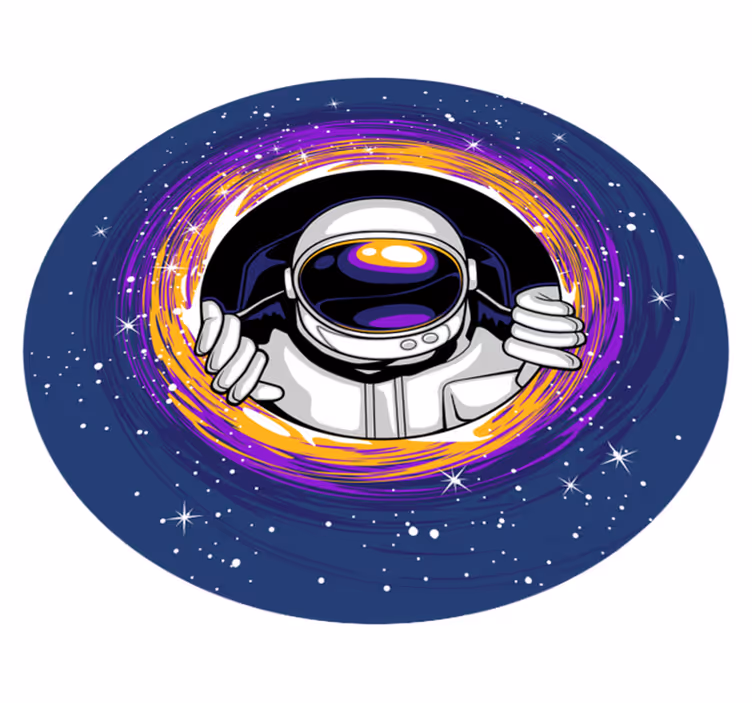 Astronaut in space kids vinyl rug - TenStickers