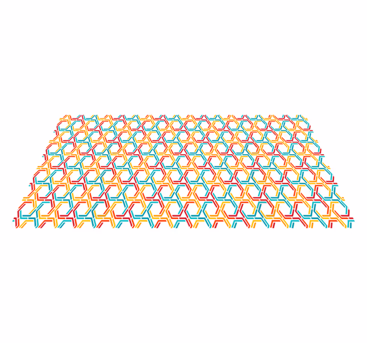 Colourful Hexagon Pattern geometric vinyl rugs - TenStickers