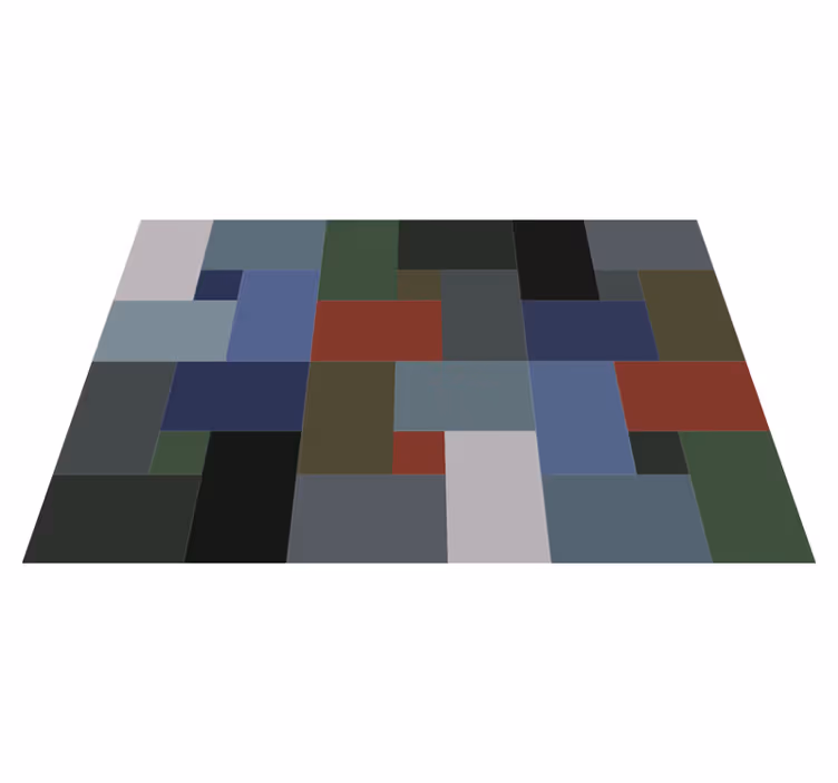 Geometric vinyl rug geometric blocks - TenStickers