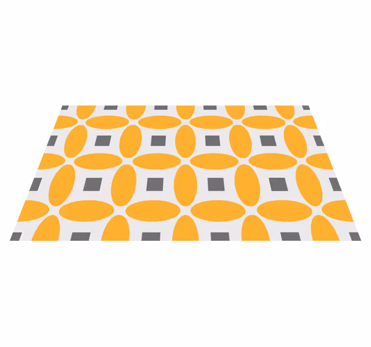 Orange petal modern tile geometric rugs - TenStickers