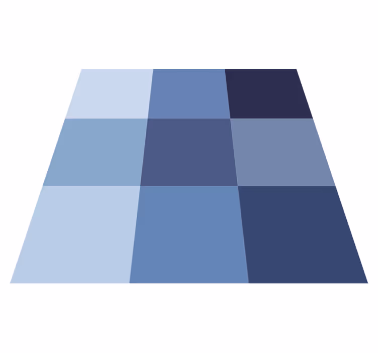 Blue Checkered Pattern geometric vinyl rug - TenStickers