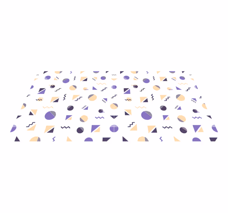 Geometric vinyl rug with geometric shapes pattern - TenStickers