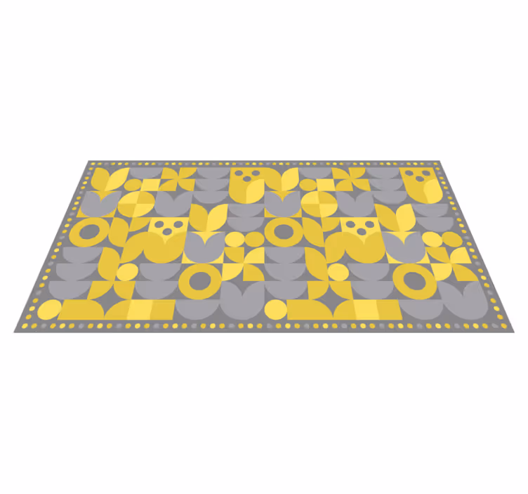 Yellow geometric vinyl rug - TenStickers