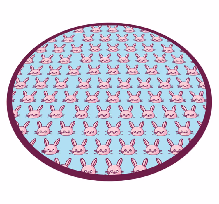 Anime Rabbit Pattern animal vinyl rug - TenStickers