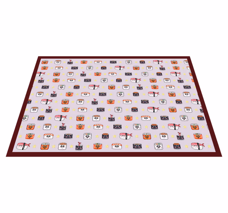 Anime Sushi Pattern kids vinyl rug - TenStickers