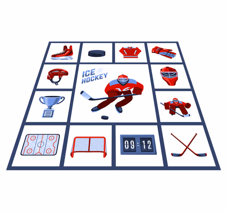 Ice Hockey Objects game mat - TenStickers