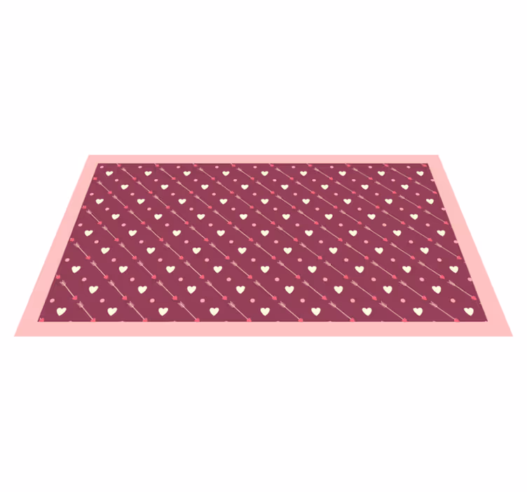 Diagonal Heart Pattern vinyl rug - TenStickers