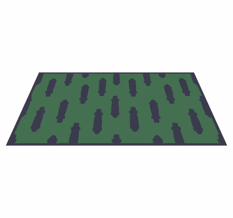 Green and Black Skateboard teen vinyl rug - TenStickers