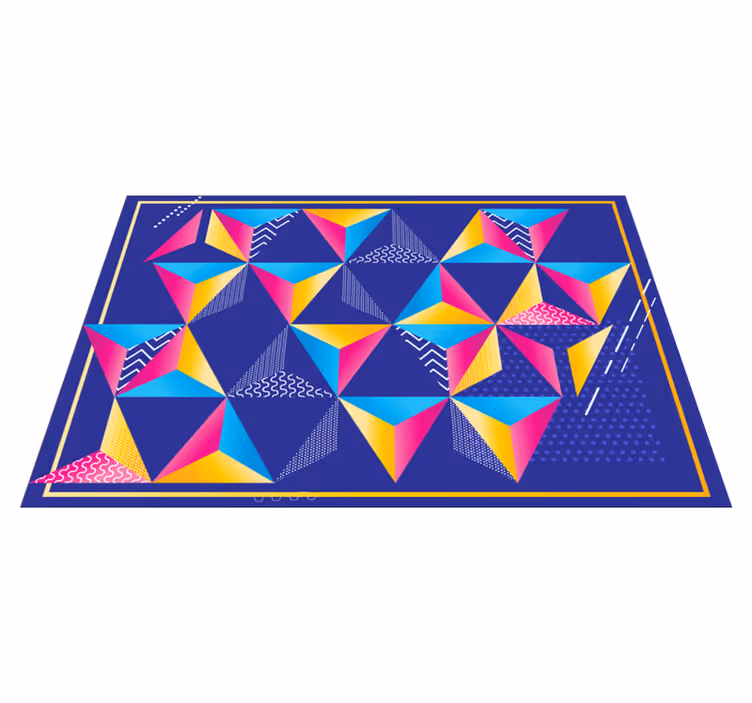 Colorful shapes vibrance geometric vinyl rug - TenStickers