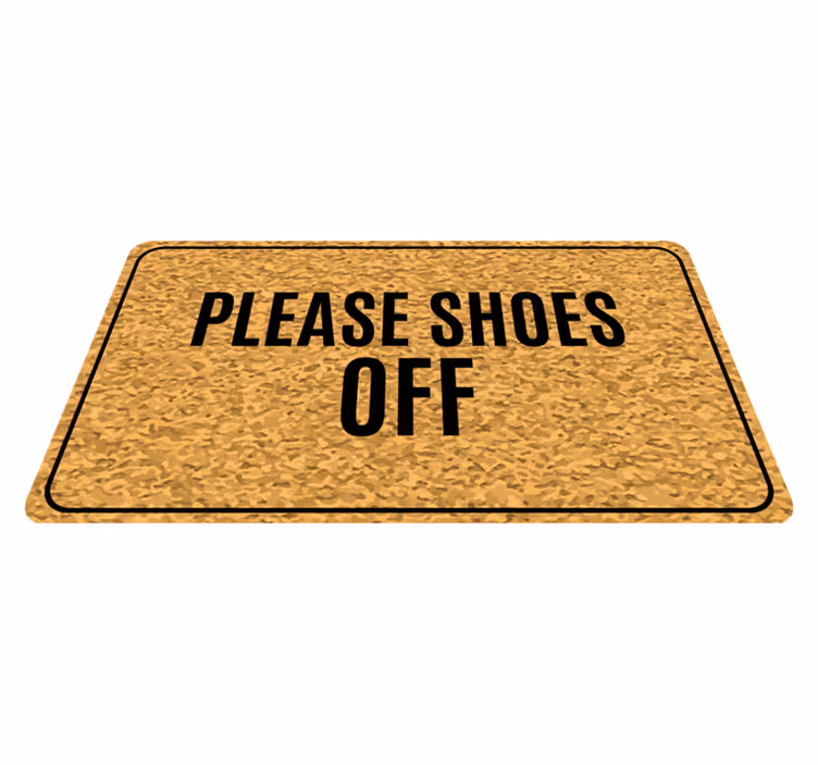 Shoes Off Please custom vinyl rug - TenStickers