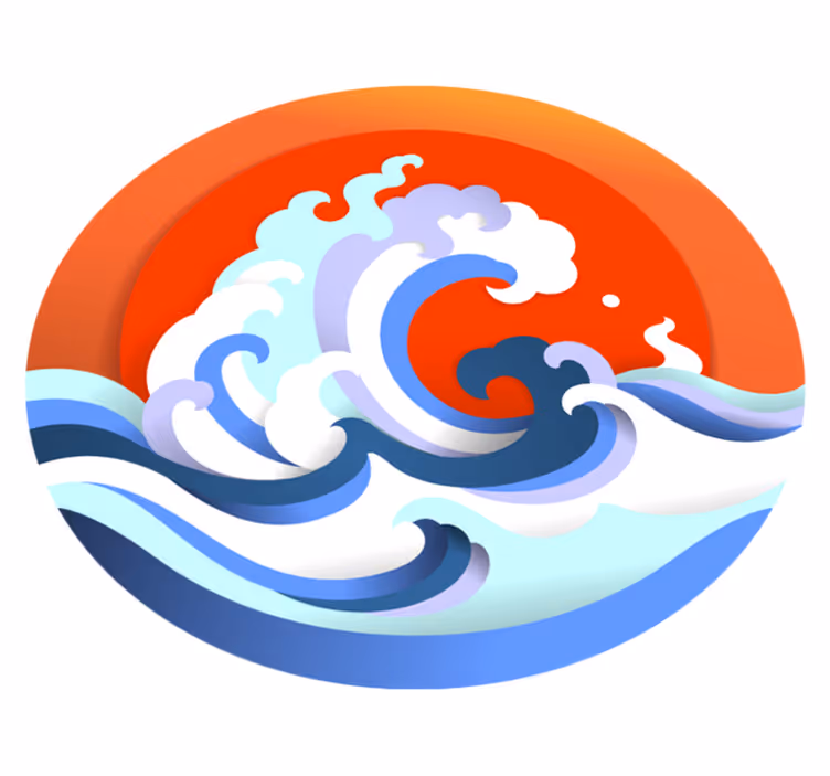 Sun and wave nature vinyl rug - TenStickers