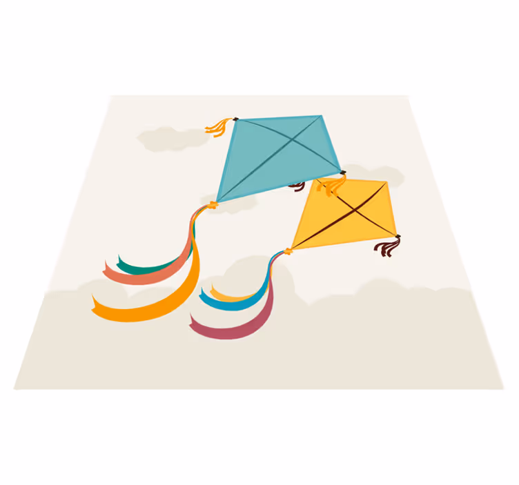 Kite and clouds baby play mat - TenStickers