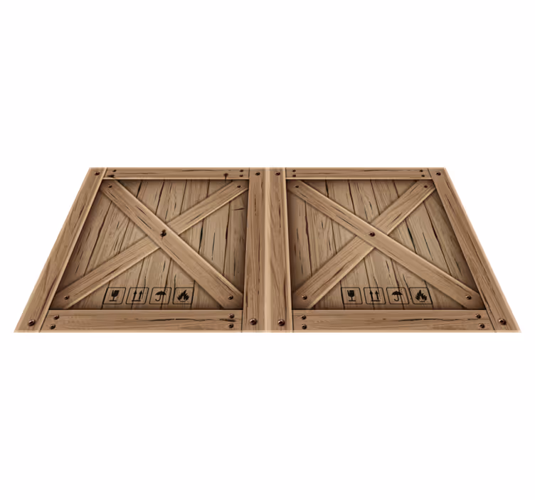 Wooden Crate Illusion wood vinyl rug - TenStickers