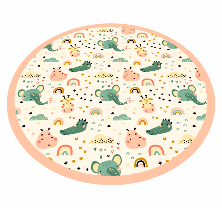 Nordic animal pattern vinyl rug - TenStickers