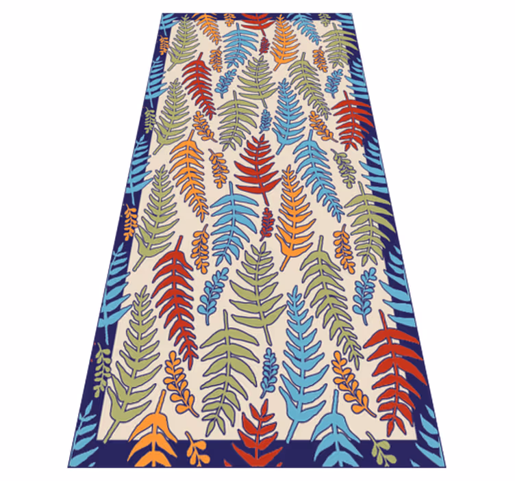 Botanical Stripes flower vinyl rug - TenStickers