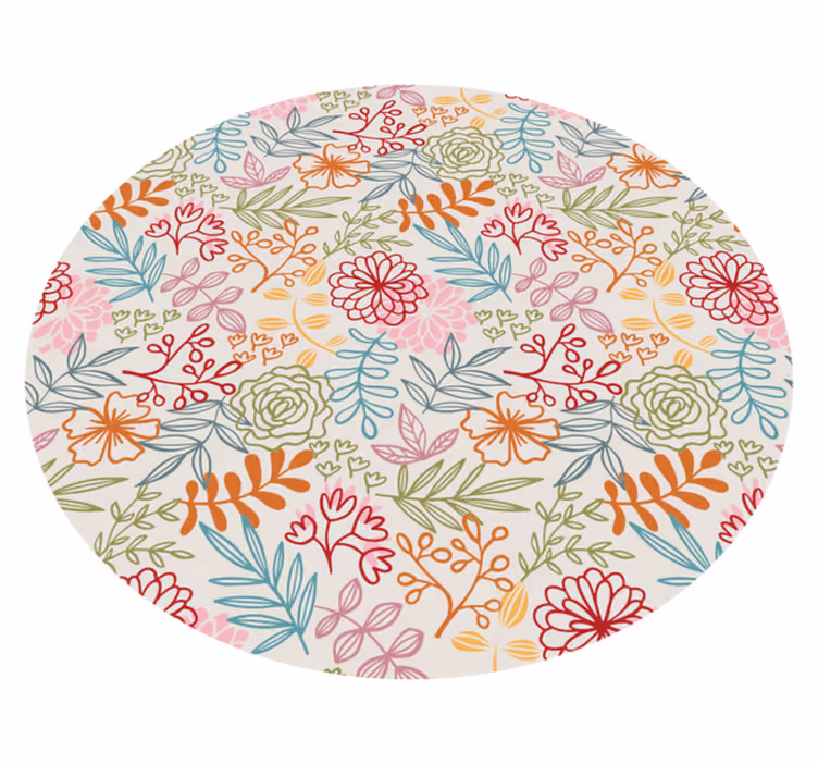 Floral Pastel Palette flower vinyl rug - TenStickers