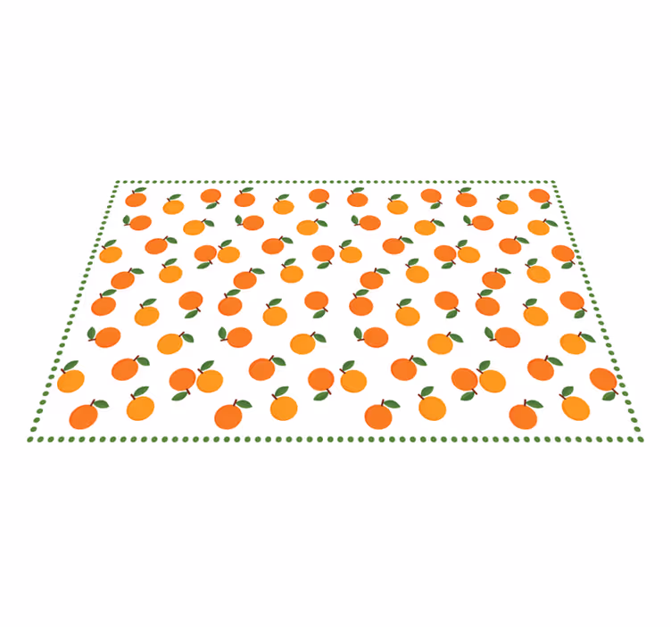 Orange Citrus Pattern kitchen vinyl rug - TenStickers