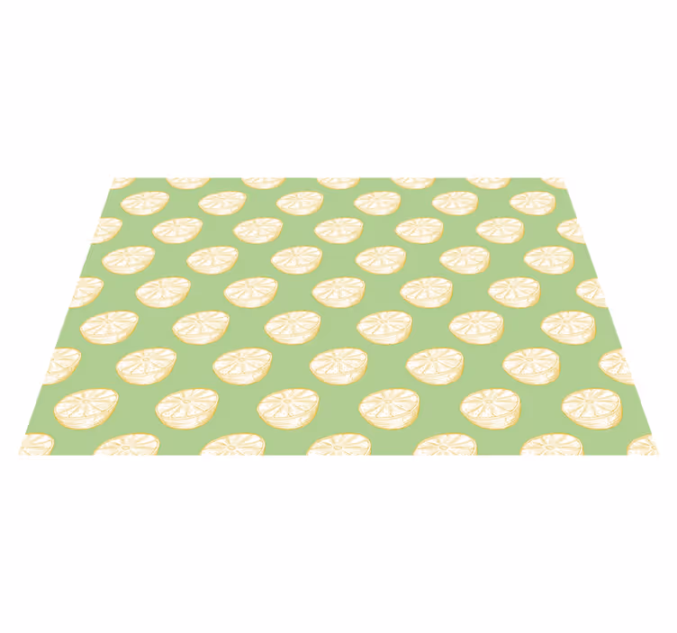Hand drawn lemon citrus kitchen floor tiles - TenStickers
