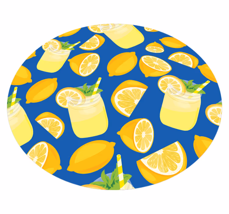 Lemon Juice kitchen floor tiles - TenStickers