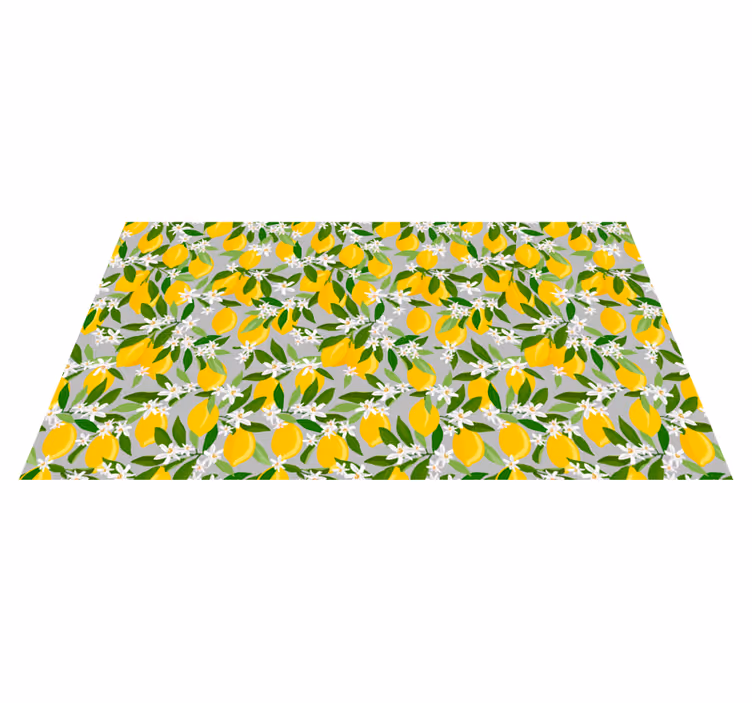 Lemon Tree floral rug citrus fruit - TenStickers