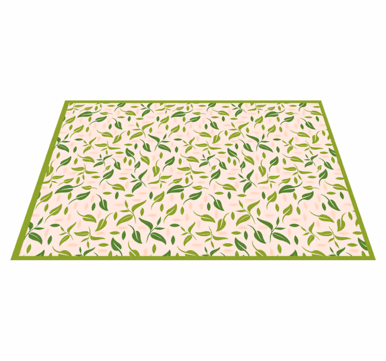 Nordic leaves pattern nordic vinyl rug - TenStickers