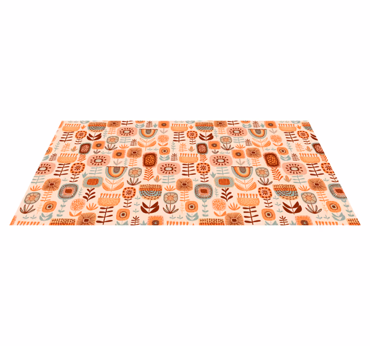 Nordic flora and fauna nordic vinyl rug - TenStickers