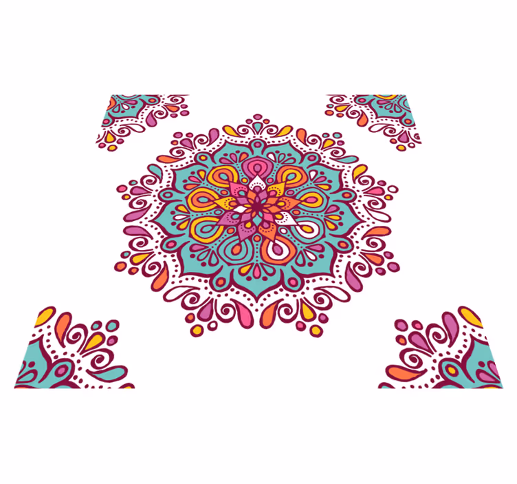 Mandala for kitchen kitchen floor tiles - TenStickers