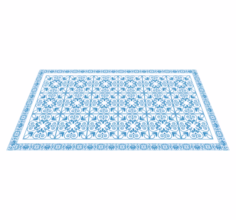 Ornamental blue kitchen floor tiles - TenStickers