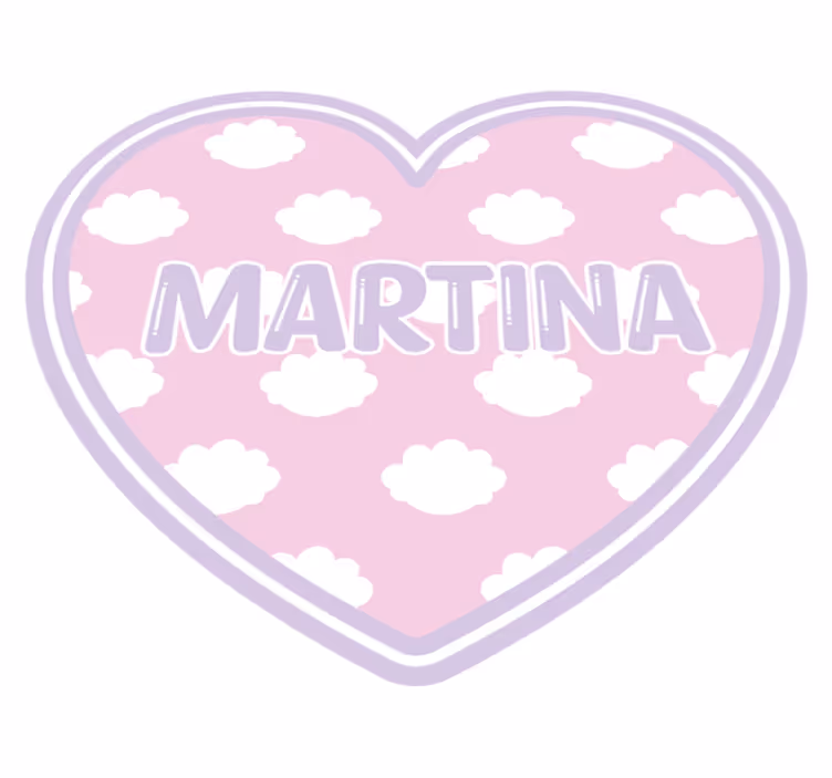 Heart shaped with clouds custom vinyl rug - TenStickers