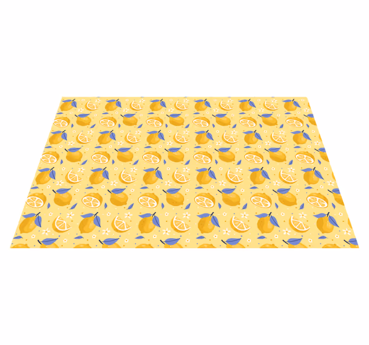 Tropical pattern with lemons kitchen floor - TenStickers