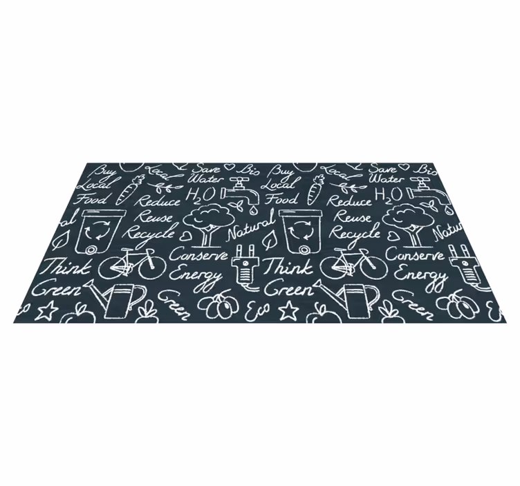 Chalkboard pattern kitchen floor tiles - TenStickers