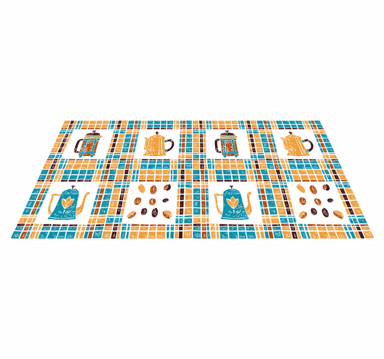 Ceramic tableware pattern kitchen floor tiles - TenStickers