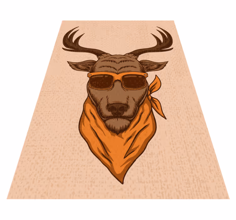 Cool Stag Illustration animal vinyl rug - TenStickers