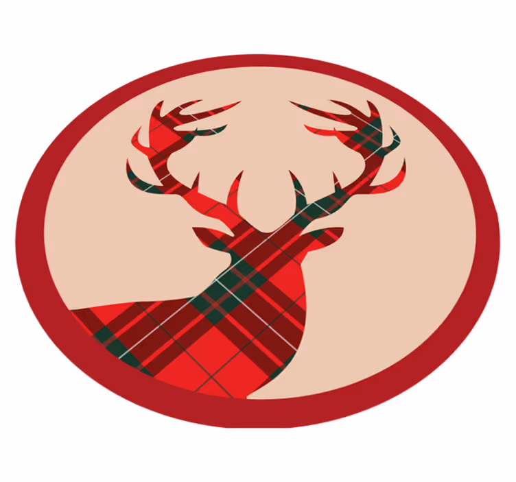 Stylish deer silhouette christmas vinyl rug - TenStickers