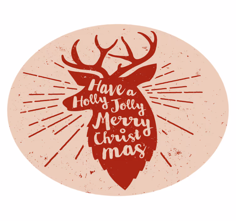 Christmas vinyl rug with reindeer design - TenStickers