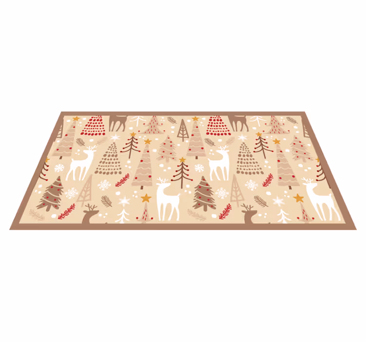 Stag Christmas Pattern animal rug - TenStickers