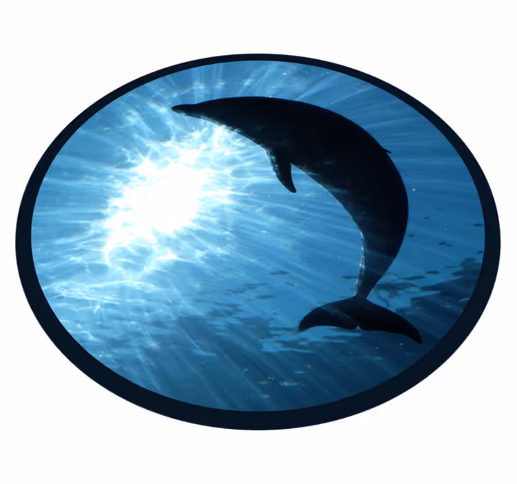 Dolphin silhouette animal rug - TenStickers