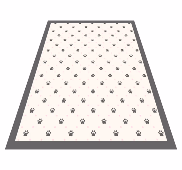 Animal print vinyl rug with paw print design - TenStickers